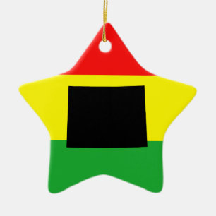 Wyoming with Rasta Colours Ceramic Tree Decoration