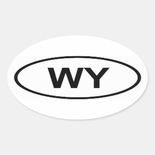 Wyoming "WY" Oval Sticker