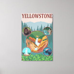WyomingYellowstone Collage Canvas Print