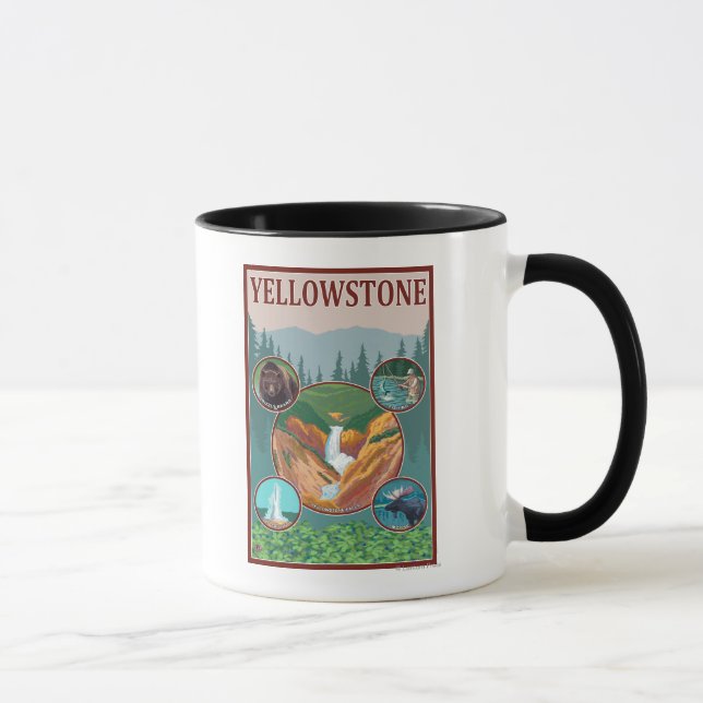 WyomingYellowstone Collage Mug (Right)