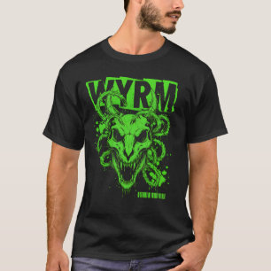 Wyrm Neon Green Serpent Skull Dark Fantasy Art T-Shirt