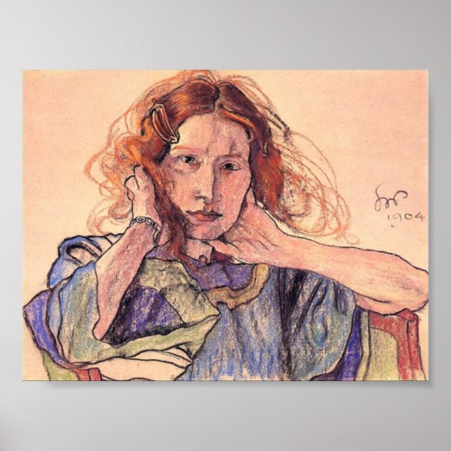 Wyspianski, Portrait of Irena Solska, 1904 Poster (Front)