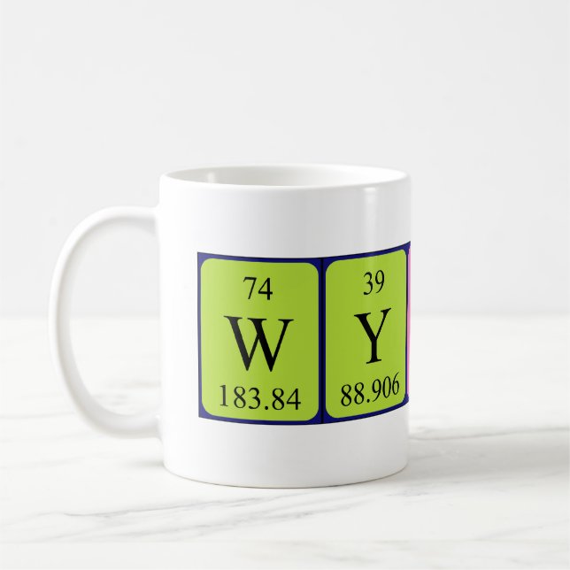 Wystan periodic table name mug (Left)