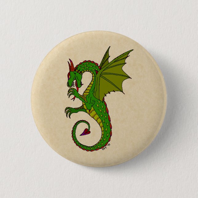 Wyvern 6 Cm Round Badge (Front)