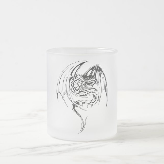 Wyvern Dragon Are Fantasy Mythical Creatures Frosted Glass Coffee Mug (Center)