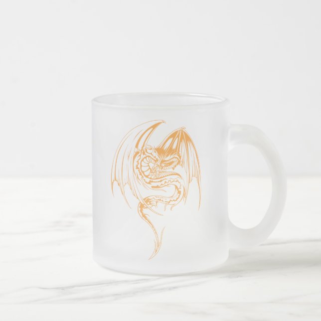 Wyvern Dragon Are Fantasy Mythical Creatures Frosted Glass Coffee Mug (Right)