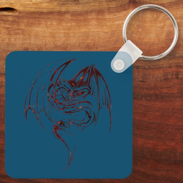 Wyvern Dragon Are Fantasy Mythical Creatures Key Ring (Back)