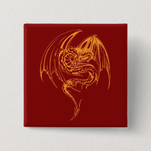 Wyvern Dragon Are Fantasy Mythical Creatures Pinba 15 Cm Square Badge
