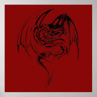 Wyvern Dragon Are Fantasy Mythical Creatures Poste