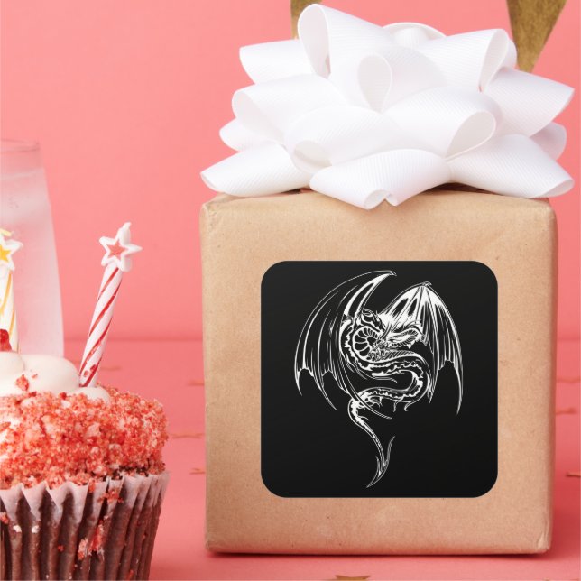 Wyvern Dragon Are Fantasy Mythical Creatures Square Sticker (Party)