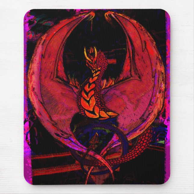 Wyvern,Dragon, Fantasy Dragon, Mythical Creature Mouse Mat (Front)