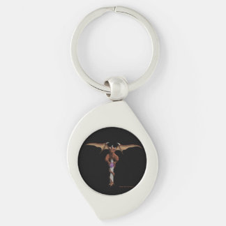 Wyvern Guardian Protecting Treasure Fantasy Art Key Ring