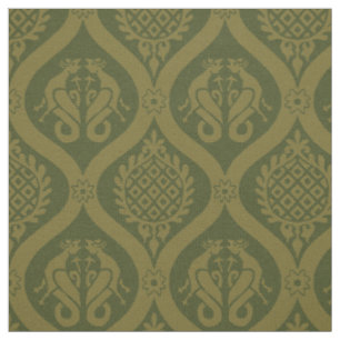 Wyvern Ogee, Dark Golden Olive Fabric