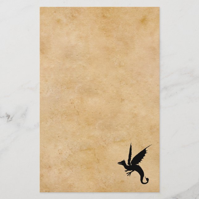Wyvern on old parchment stationery (Front)