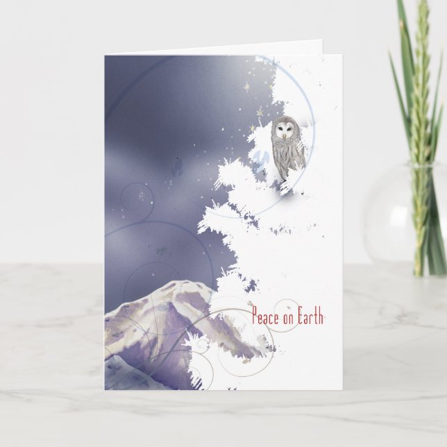 X003 Winter Owl Holiday Card (Front)