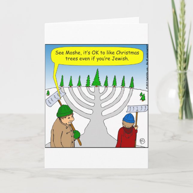 x04 Jews like Christmas too - cartoon Holiday Card (Front)