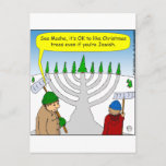 x04 Jews like Christmas too - cartoon Holiday Postcard<br><div class="desc">Christmas is fun for all. From the book Christmas Cartoons.</div>