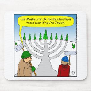 x04 Jews like Christmas too - cartoon Mouse Mat