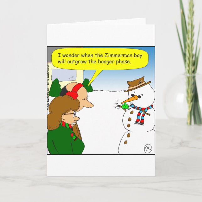 x11 snowman booger cartoon holiday card (Front)