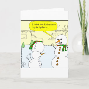 x24 boy is dyslexic cartoon holiday card