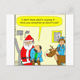 x48 consult an electrician cartoon postcard