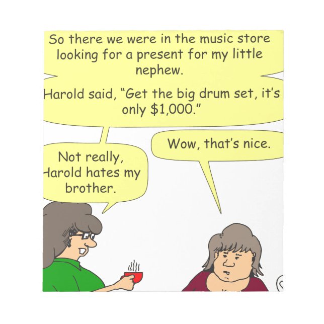 x66 drums for christmas cartoon notepad (Front)