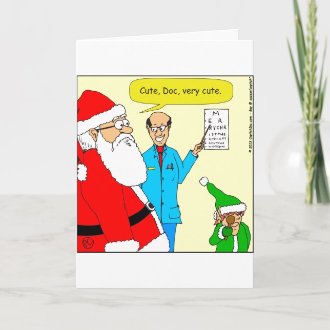x80 cute eye doctor chart cartoon holiday card (Front)