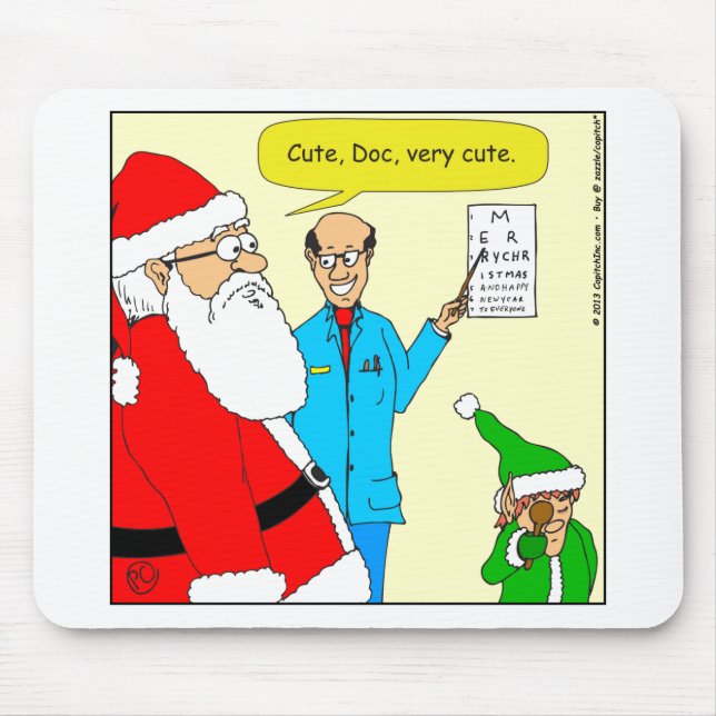 x80 cute eye doctor chart cartoon mouse mat (Front)