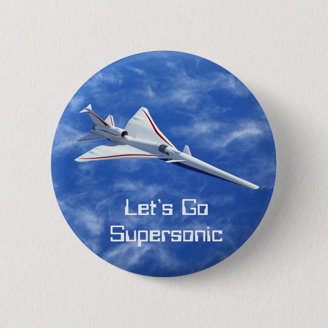 X-59 Low Boom Supersonic Jet Aircraft 6 Cm Round Badge (Front)