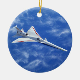 X-59 Low Boom Supersonic Jet Aircraft Ceramic Tree Decoration
