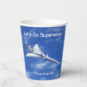 X-59 Low Boom Supersonic Jet Aircraft Paper Cups