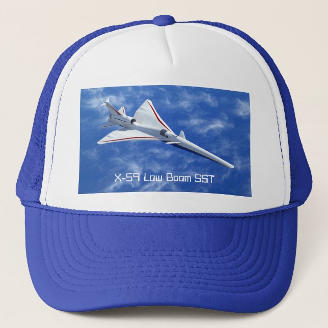 X-59 Low Boom Supersonic Jet Aircraft Trucker Hat (Front)
