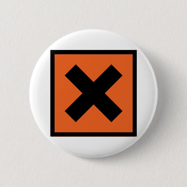 x chemist toxic sign 6 cm round badge (Front)