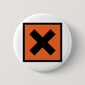 x chemist toxic sign 6 cm round badge