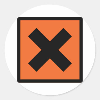 x chemist toxic sign classic round sticker
