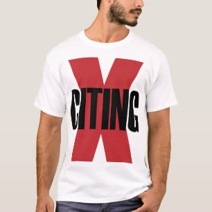 X-Citing Exciting Red Black Original Letter Art T-Shirt
