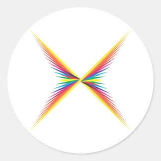 X colour spin classic round sticker