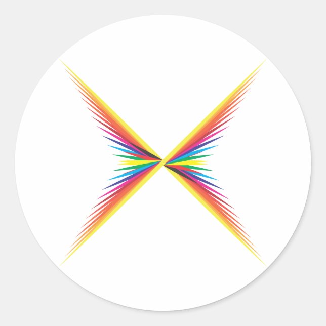 X colour spin classic round sticker (Front)