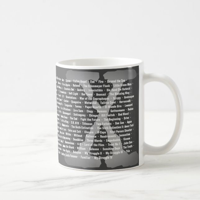 X-Files titles of Episodes and Movies Mug (Right)