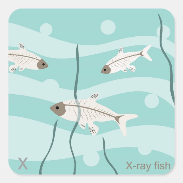 X for x-ray fish Sticker (Front)