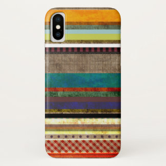 X Grungy striped art iPhone X Case