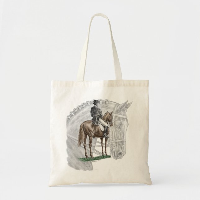 X-Halt Salute Dressage Horse Tote Bag (Front)