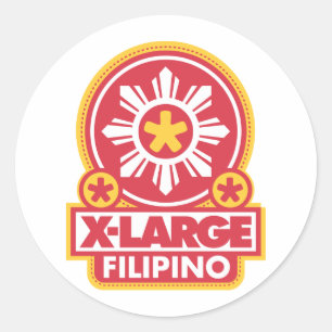 X-Large Filipino - Red Classic Round Sticker