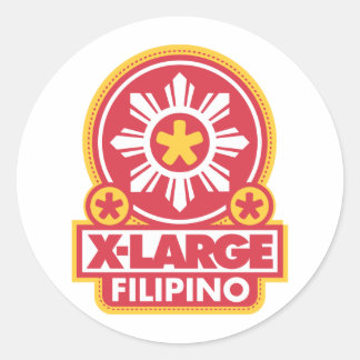 X-Large Filipino - Red Classic Round Sticker