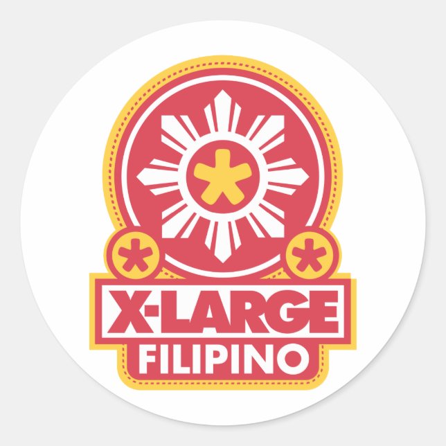 X-Large Filipino - Red Classic Round Sticker (Front)