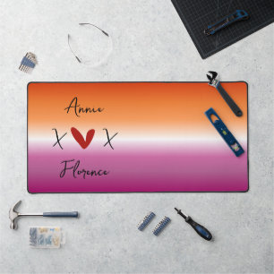 X Love X Sunset Lesbian Flag Desk Mat