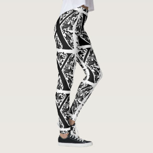 X Marks The Spot 2 Black White Handmade Yoga Pants