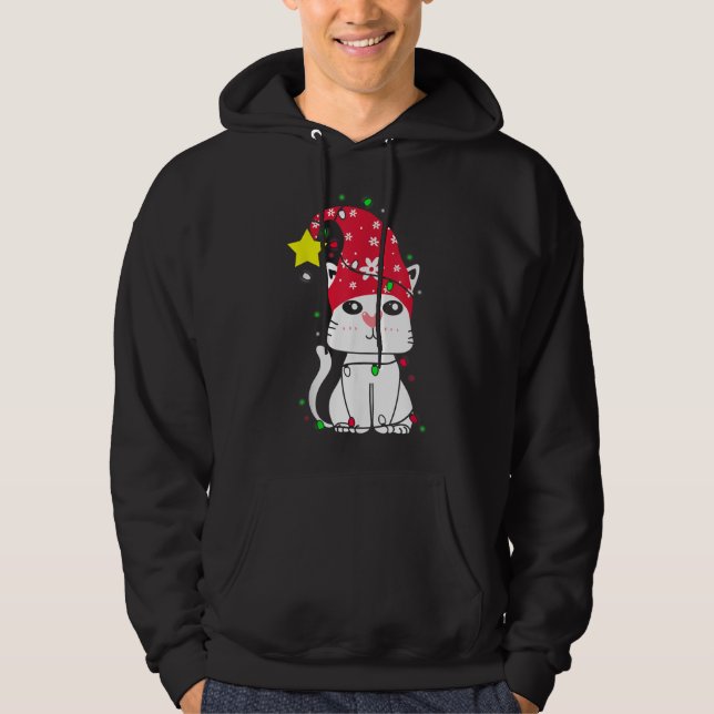 X-Mas Cat Tree, Xmas Pet Cats Love Owner Lovers Hoodie (Front)