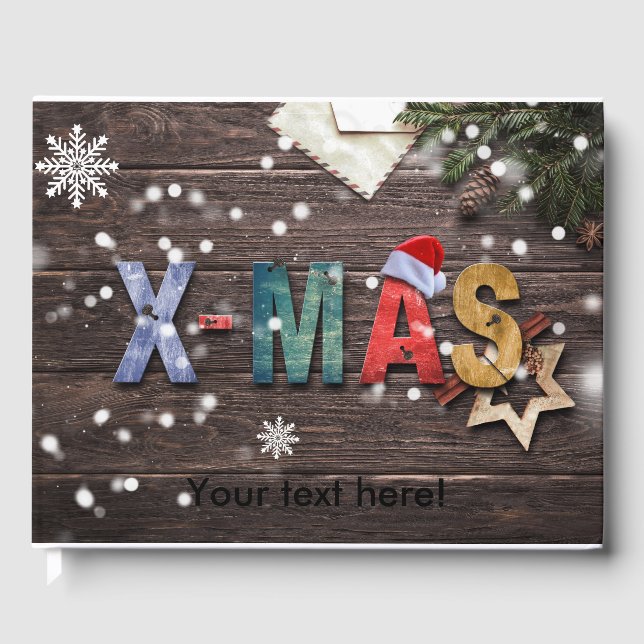 X-Mas colourful letters Guest Book (Front)