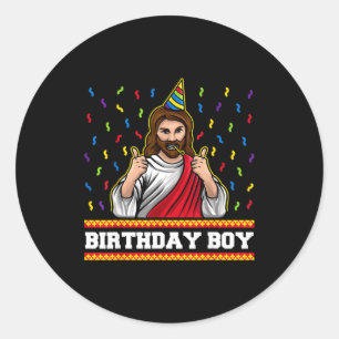 X-mas Funny Jesus Bday For Kids & Adults Jesus Classic Round Sticker